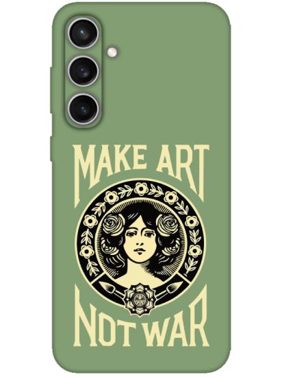 Samsung S23 FE Make Art Not War Yeşil Telefon Kılıfı