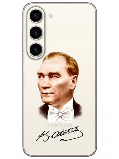 Samsung S23 Plus Atatürk İmzalı Şeffaf Telefon Kılıfı