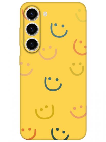 Samsung S23 Plus Emoji Gülen Yüz Sarı Telefon Kılıfı