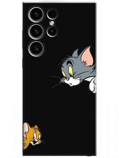 Samsung S23 Ultra Tom And Jerry Siyah Telefon Kılıfı