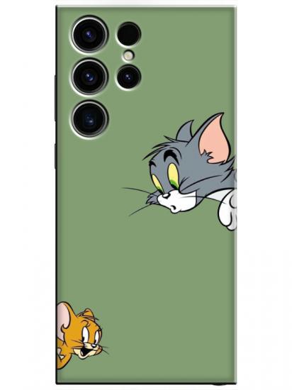 Samsung S23 Ultra Tom And Jerry Yeşil Telefon Kılıfı