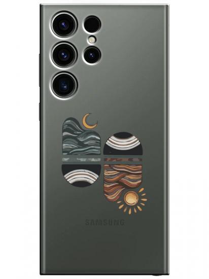 Samsung S23 Ultra Sunset Wave Şeffaf Telefon Kılıfı