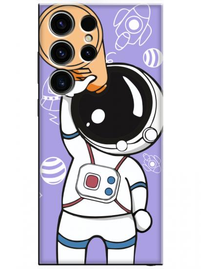 Samsung S23 Ultra Astronot Lila Telefon Kılıfı