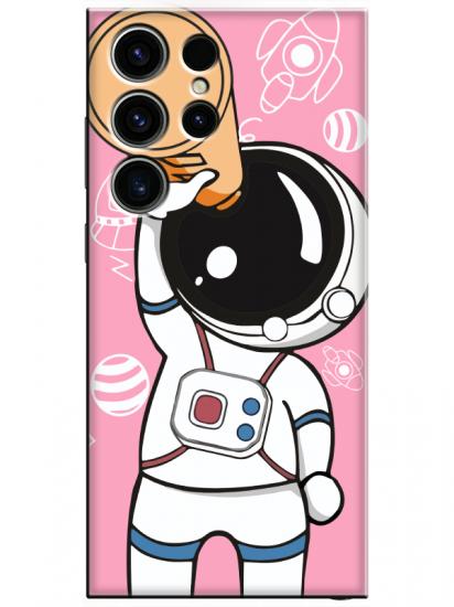 Samsung S23 Ultra Astronot Pembe Telefon Kılıfı