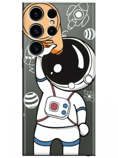 Samsung S23 Ultra Astronot Şeffaf Telefon Kılıfı