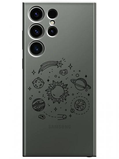 Samsung S23 Ultra Gezegen Şeffaf Telefon Kılıfı