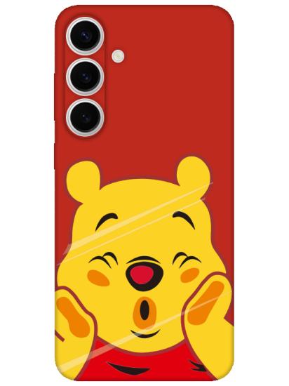 Samsung S24 Winnie The Pooh Kırmızı Telefon Kılıfı