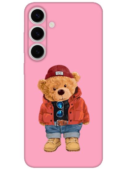 Samsung S24 Plus Teddy Bear Pembe Telefon Kılıfı