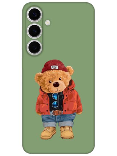 Samsung S24 Teddy Bear Yeşil Telefon Kılıfı