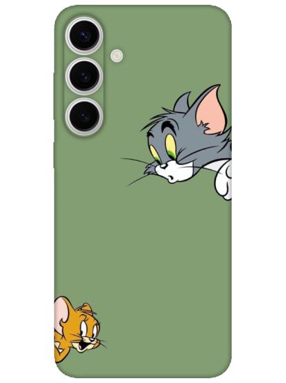 Samsung S24 Tom And Jerry Yeşil Telefon Kılıfı