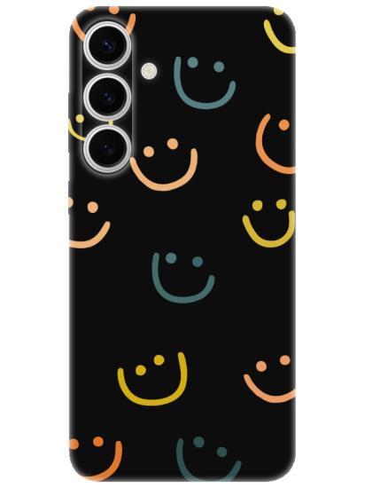 Samsung S24 Plus Emoji Gülen Yüz Siyah Telefon Kılıfı