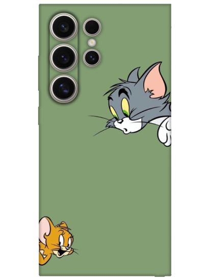 Samsung S24 Ultra Tom And Jerry Yeşil Telefon Kılıfı