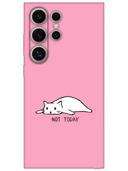 Samsung S24 Ultra Not Today Kedi Pembe Telefon Kılıfı