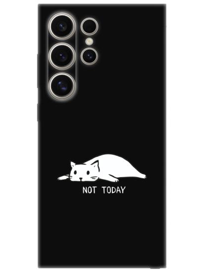 Samsung S24 Ultra Not Today Kedi Siyah Telefon Kılıfı