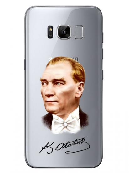 Samsung S8 Atatürk İmzalı Şeffaf Telefon Kılıfı