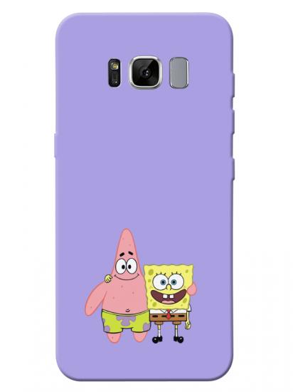 Samsung S8 Sünger Bob Ve Patrickstar Lila Telefon Kılıfı