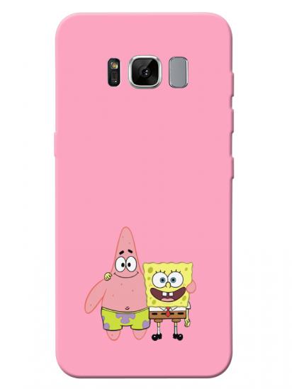 Samsung S8 Sünger Bob Ve Patrickstar Pembe Telefon Kılıfı