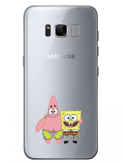 Samsung S8 Sünger Bob Ve Patrickstar Şeffaf Telefon Kılıfı