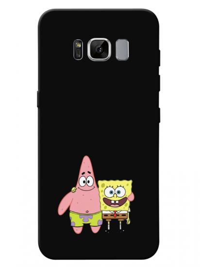 Samsung S8 Sünger Bob Ve Patrickstar Siyah Telefon Kılıfı