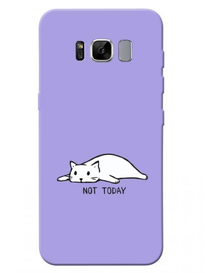 Samsung S8 Not Today Kedi Lila Telefon Kılıfı