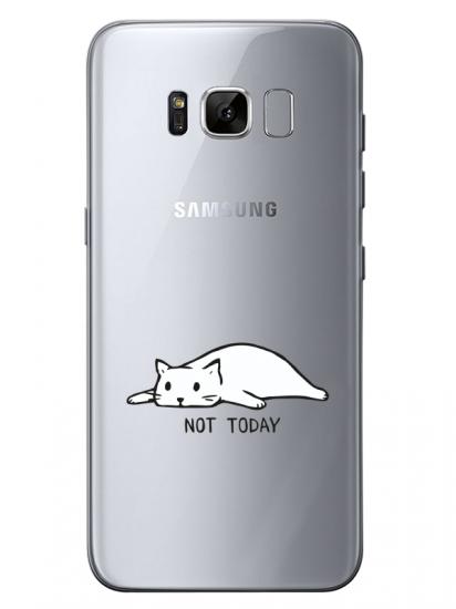 Samsung S8 Not Today Kedi Şeffaf Telefon Kılıfı