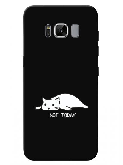 Samsung S8 Not Today Kedi Siyah Telefon Kılıfı