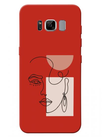 Samsung S8 Women Art Kırmızı Telefon Kılıfı