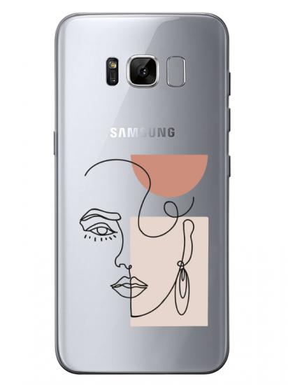 Samsung S8 Women Art Şeffaf Telefon Kılıfı