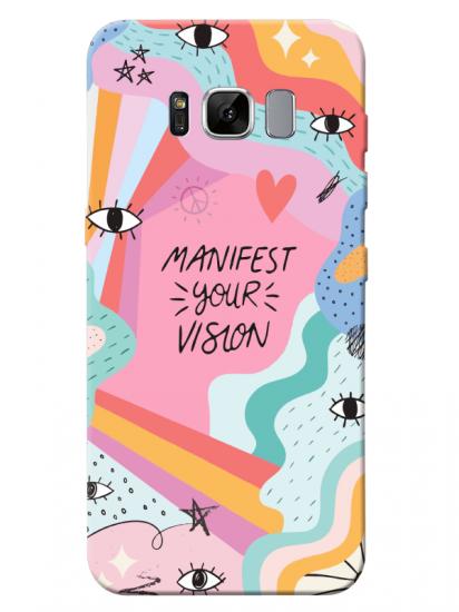 Samsung S8 Manifest Your Vision Pembe Telefon Kılıfı