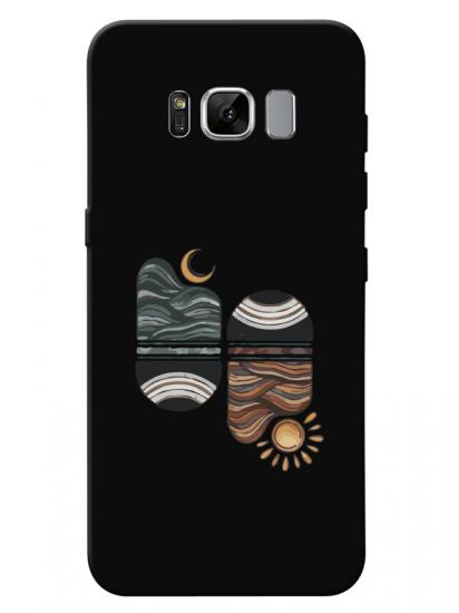 Samsung S8 Sunset Wave Siyah Telefon Kılıfı