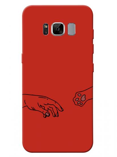 Samsung S8 Hand And Paw Kırmızı Telefon Kılıfı