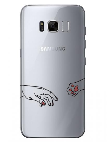 Samsung S8 Hand And Paw Şeffaf Telefon Kılıfı