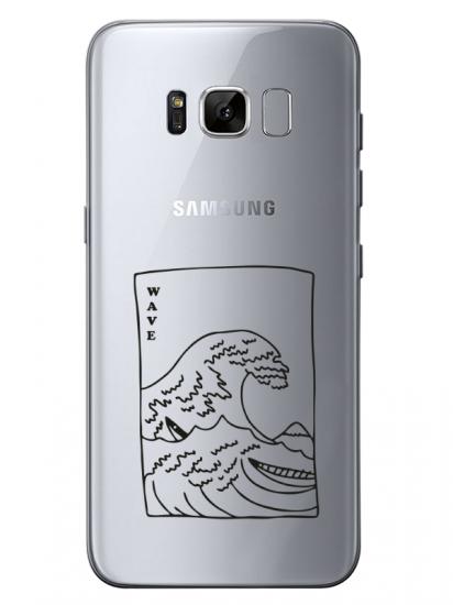 Samsung S8 Plus Kanagawa Wave Şeffaf Telefon Kılıfı