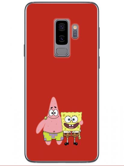 Samsung S9 Sünger Bob Ve Patrickstar Kırmızı Telefon Kılıfı