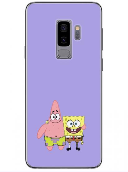 Samsung S9 Sünger Bob Ve Patrickstar Lila Telefon Kılıfı