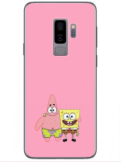 Samsung S9 Sünger Bob Ve Patrickstar Pembe Telefon Kılıfı