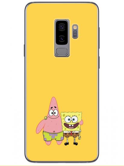 Samsung S9 Sünger Bob Ve Patrickstar Sarı Telefon Kılıfı