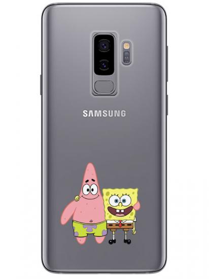 Samsung S9 Sünger Bob Ve Patrickstar Şeffaf Telefon Kılıfı