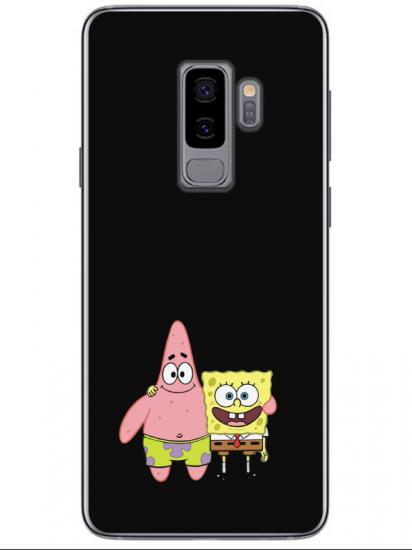 Samsung S9 Sünger Bob Ve Patrickstar Siyah Telefon Kılıfı