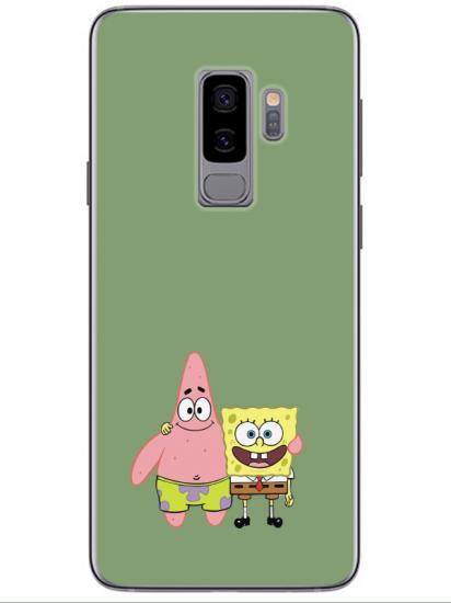 Samsung S9 Sünger Bob Ve Patrickstar Yeşil Telefon Kılıfı