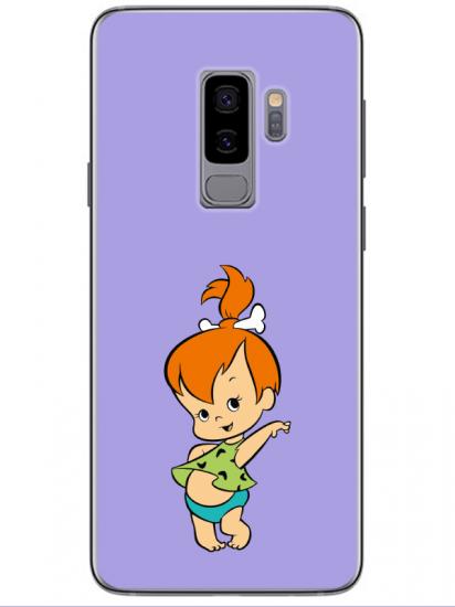 Samsung S9 Taş Devri Kız Bebek Lila Telefon Kılıfı