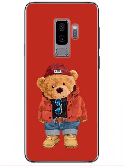 Samsung S9 Teddy Bear Kırmızı Telefon Kılıfı