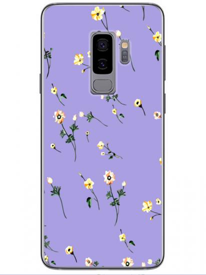 Samsung S9 Çiçekli Lila Telefon Kılıfı