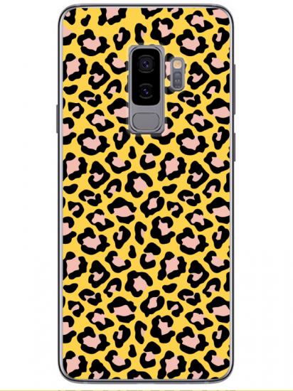 Samsung S9 Leopar Desenli Sarı Telefon Kılıfı