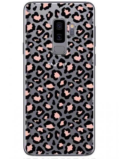 Samsung S9 Leopar Desenli Şeffaf Telefon Kılıfı