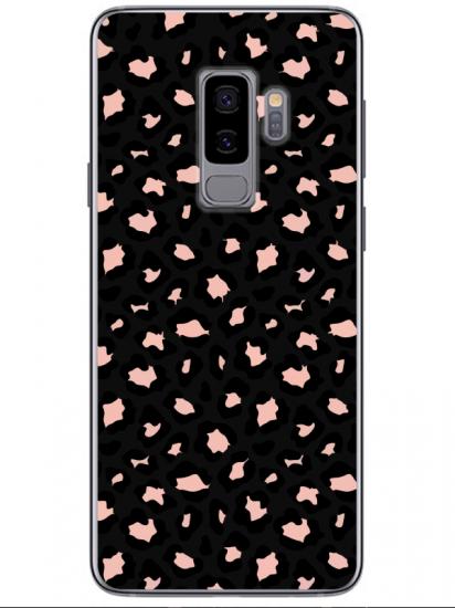 Samsung S9 Leopar Desenli Siyah Telefon Kılıfı