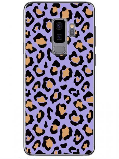 Samsung S9 Leopar Desenli Lila Telefon Kılıfı