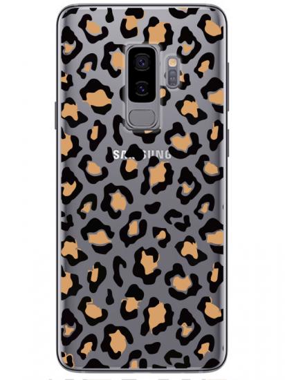 Samsung S9 Leopar Desenli Şeffaf Telefon Kılıfı