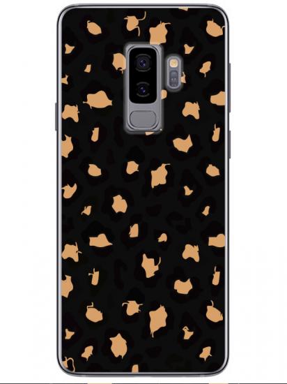 Samsung S9 Leopar Desenli Siyah Telefon Kılıfı