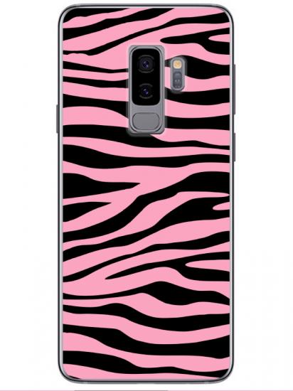 Samsung S9 Zebra Desen Pembe Telefon Kılıfı